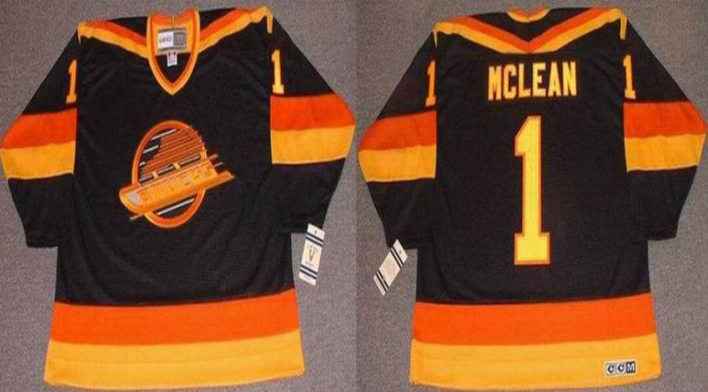 2019 Men Vancouver Canucks #1 Mclean Black CCM NHL jerseys